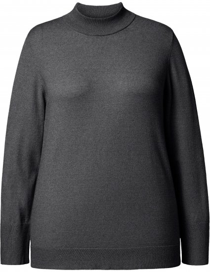 Ulla Popken Long Sleeves Mock Turtleneck Sweater Charcoal Grey Melange - Pulovere & hanorace - 