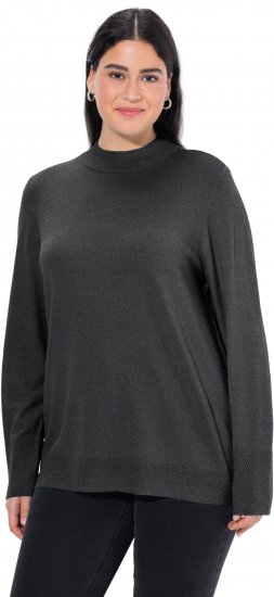 Ulla Popken Long Sleeves Mock Turtleneck Sweater Charcoal Grey Melange - Pulovere & hanorace - 