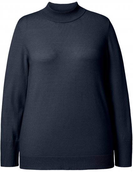 Ulla Popken Long Sleeves Mock Turtleneck Sweater Navy - Pulovere & hanorace - 