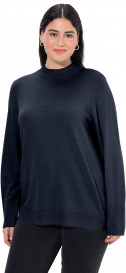 Ulla Popken Long Sleeves Mock Turtleneck Sweater Navy - Pulovere & hanorace - 
