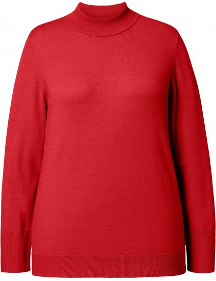 Ulla Popken Long Sleeves Mock Turtleneck Sweater Salsa Red - Pulovere & hanorace - 