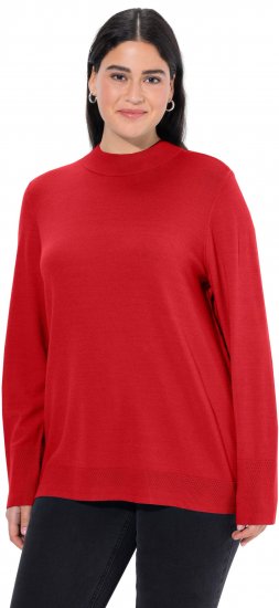 Ulla Popken Long Sleeves Mock Turtleneck Sweater Salsa Red - Pulovere & hanorace - 