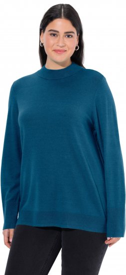 Ulla Popken Long Sleeves Mock Turtleneck Sweater Emerald Green - Pulovere & hanorace - 