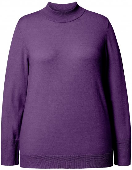 Ulla Popken Long Sleeves Mock Turtleneck Sweater Deep Violet - Pulovere & hanorace - 