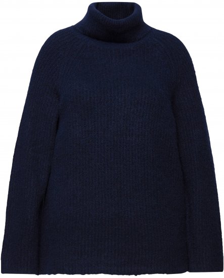 Ulla Popken Ribbed Knit Turtleneck Sweater Navy - Pulovere & hanorace - 