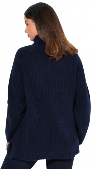 Ulla Popken Ribbed Knit Turtleneck Sweater Navy - Pulovere & hanorace - 