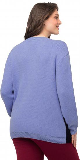 Ulla Popken Long Sleeve Knit Mountain Range Sweater Bright Purple - Pulovere & hanorace - 