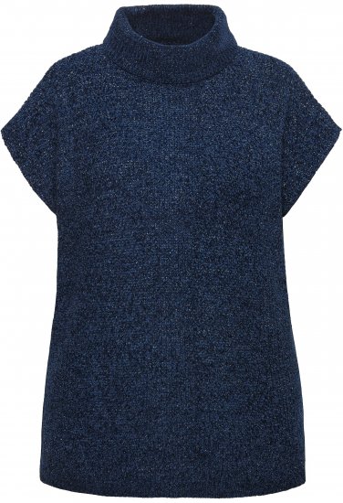 Ulla Popken Cap Sleeve Turtleneck Sweater Blue - Pulovere & hanorace - 