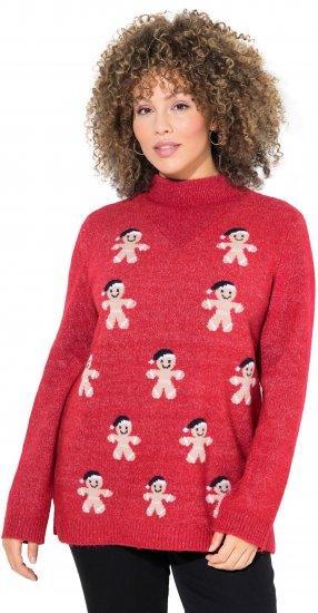Ulla Popken Gingerbread Men Sweater Salsa Red - Pulovere & hanorace - 