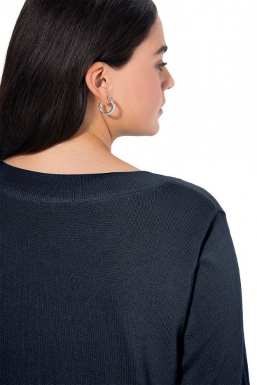 Ulla Popken Soft Fine Knit Pullover V-Neck Sweatshirt Marine - Pulovere & hanorace - Bluze, Hanorace & Tricotaje Comode