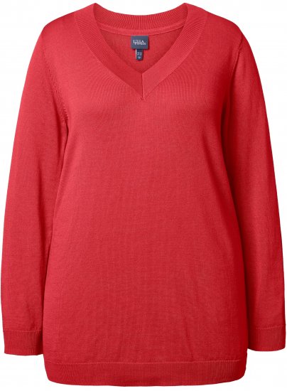 Ulla Popken Casual V-Neck Long Sleeve Sweater Salsa - Pulovere & hanorace - 