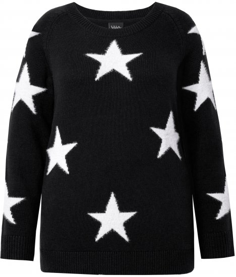 Ulla Popken Glitter Stars Soft Knit Sweater Black - Pulovere & hanorace - 