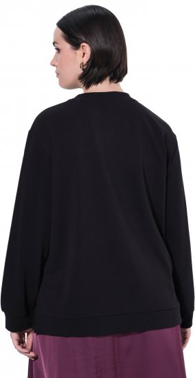 Ulla Popken Tulle Panel Sweatshirt Black - Pulovere & hanorace - 