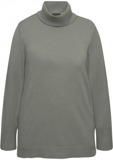 Ulla Popken Turtleneck Ribbed Trim Long Sleeve Sweater Grey - Pulovere & hanorace - 