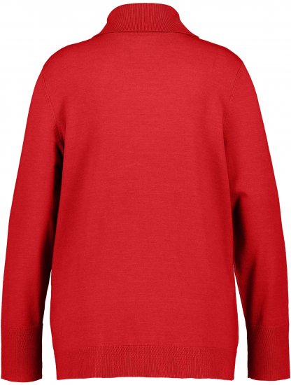 Ulla Popken Turtleneck Ribbed Trim Long Sleeve Sweater Salsa Red - Pulovere & hanorace - 