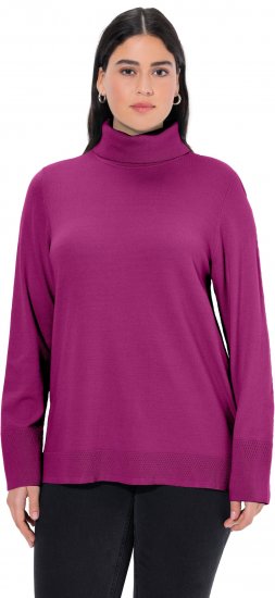 Ulla Popken Turtleneck Ribbed Trim Long Sleeve Sweater Berry - Pulovere & hanorace - 