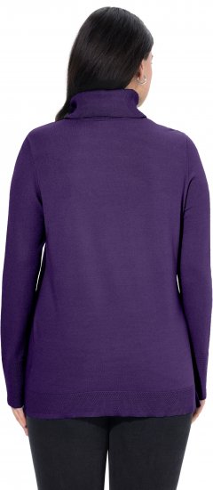 Ulla Popken Turtleneck Ribbed Trim Long Sleeve Sweater Deep Violet - Pulovere & hanorace - 
