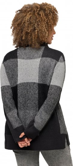 Ulla Popken Grand Check Long Sleeve Sweater Charcoal Grey Melange - Pulovere & hanorace - 