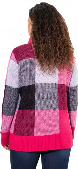 Ulla Popken Grand Check Long Sleeve Sweater Red Pink - Pulovere & hanorace - 
