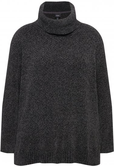 Ulla Popken Soft Textured Chenille Oversized Fit Sweater Graphite Grey - Pulovere & hanorace - 