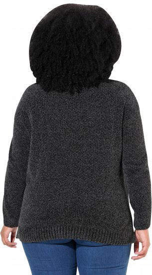 Ulla Popken Soft Textured Chenille Oversized Fit Sweater Graphite Grey - Pulovere & hanorace - 