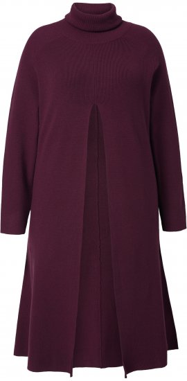 Ulla Popken Long Turtleneck Duster Sweater Plum - Pulovere & hanorace - 
