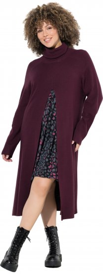 Ulla Popken Long Turtleneck Duster Sweater Plum - Pulovere & hanorace - 