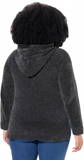 Ulla Popken Chenille Knit Hoodie Graphite Grey - Pulovere & hanorace - 