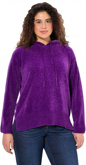 Ulla Popken Chenille Knit Hoodie Dark Purple - Pulovere & hanorace - 