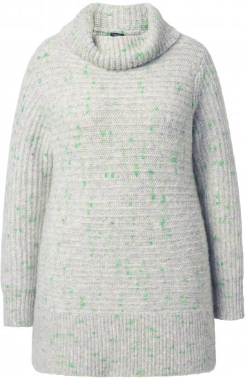 Ulla Popken Space Yarn Oversized Turtleneck Sweater Light Grey Melange - Pulovere & hanorace - 