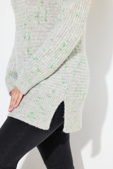 Ulla Popken Space Yarn Oversized Turtleneck Sweater Light Grey Melange - Pulovere & hanorace - Bluze, Hanorace & Tricotaje Comode