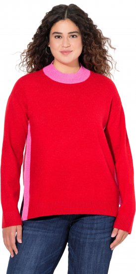 Ulla Popken Color Block Long Sleeve Sweater Lychee - Pulovere & hanorace - 