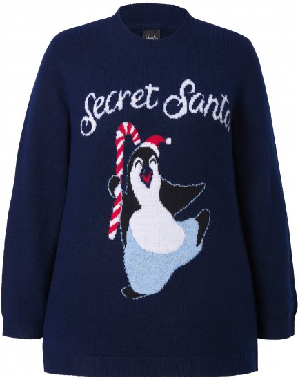 Ulla Popken Whimsical Holiday Sweater Navy - Pulovere & hanorace - 