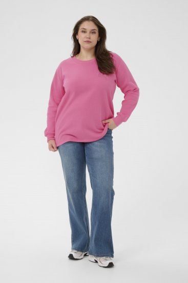 Kaffe Curve Sus Sweatshirt Pink Power - Hanorace fără glugă - 