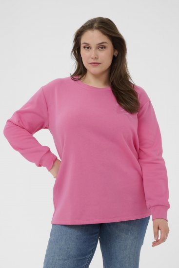 Kaffe Curve Sus Sweatshirt Pink Power - Hanorace fără glugă - 