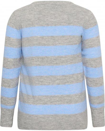 Kaffe Curve Niela Pulover în dungi Gri deschis/Albastru - Pulovere & haine tricotate - 