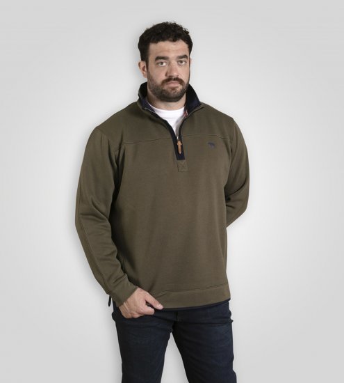 D555 Leicester 2 Quarter Neck Fleece Sweatshirt Khaki - Pulovere & hanorace - Pulovere & Hanorace Bărbați Mărimi Mari