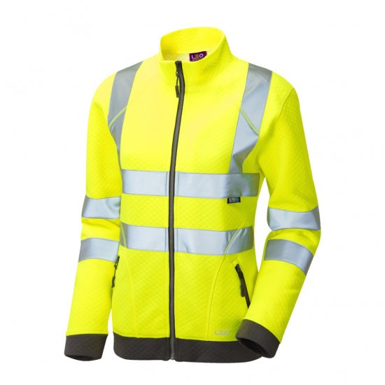 Leo Hollicombe EcoViz Women's Zipped Sweatshirt Yellow - Haine de lucru - 