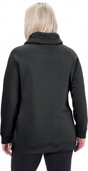 Ulla Popken Drawstring Collar Long Sleeve Sweatshirt Black - Pulovere & hanorace - 