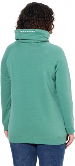 Ulla Popken Drawstring Collar Long Sleeve Sweatshirt Green - Pulovere & hanorace - 
