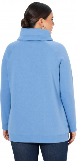 Ulla Popken Drawstring Collar Long Sleeve Sweatshirt Light Cornflower - Pulovere & hanorace - 