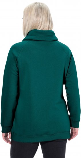 Ulla Popken Drawstring Collar Long Sleeve Sweatshirt Teal Green - Pulovere & hanorace - 
