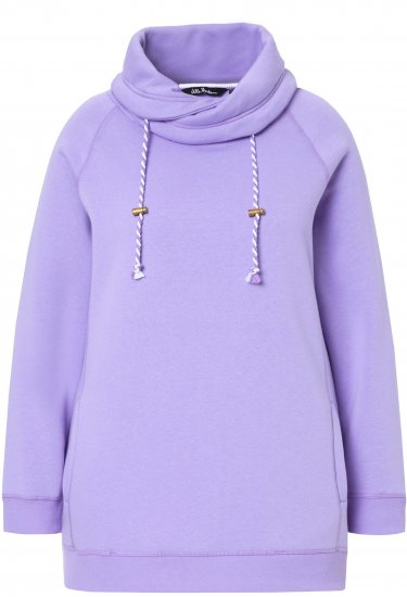 Ulla Popken Drawstring Collar Long Sleeve Sweatshirt Pale Lilac - Pulovere & hanorace - 