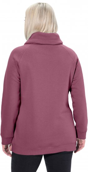Ulla Popken Drawstring Collar Long Sleeve Sweatshirt Dark Rose - Pulovere & hanorace - 