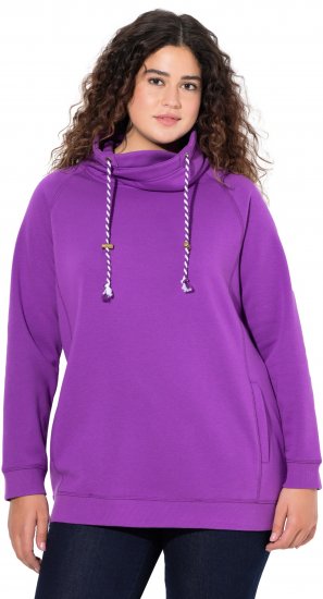Ulla Popken Drawstring Collar Long Sleeve Sweatshirt Purple - Pulovere & hanorace - 