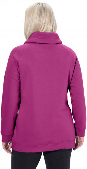 Ulla Popken Drawstring Collar Long Sleeve Sweatshirt Berry - Pulovere & hanorace - 