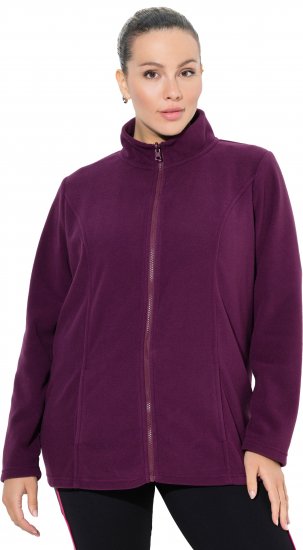 Ulla Popken Modular Fleece Zip Front Jacket Dark Cherry - Pulovere & hanorace - 