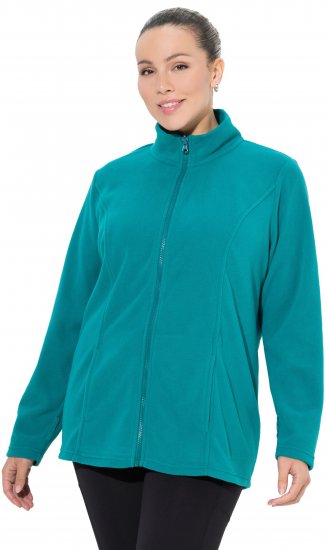 Ulla Popken Modular Fleece Zip Front Jacket Emerald - Pulovere & hanorace - 