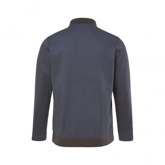 Boston Park Polo Shirt Long Sleeve Pique Grey - Tricouri polo - Tricouri Polo Bărbați Mărimi Mari