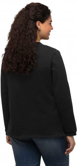 Ulla Popken Flock Print Long Sleeve Crew Neck Sweatshirt Black - Pulovere & hanorace - 